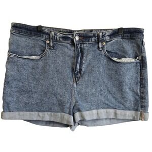 Wild Fable Womens Size 14 Blue Acid Wash High Rise Rolled Cuff Denim Shorts